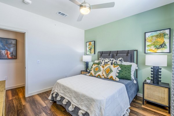 Cozy bedroom with modern decor at Prose Northbend Apartments