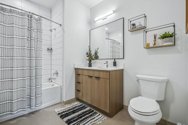 Modern bathroom with sleek fixtures at Enclave at Raritan Apartments