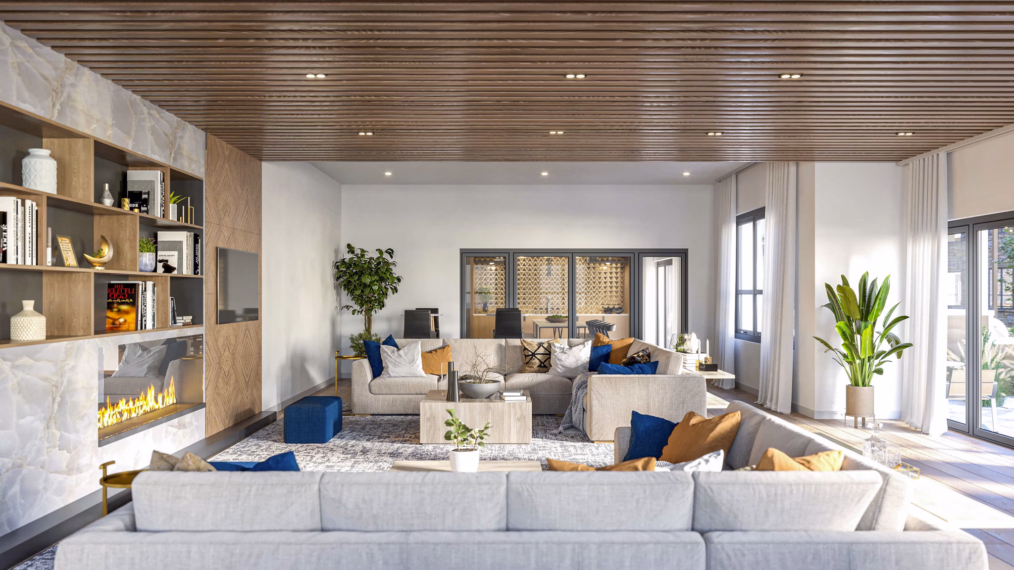 Cozy clubhouse with modern decor at Enclave at Raritan Apartments, perfect for community gatherings and relaxation