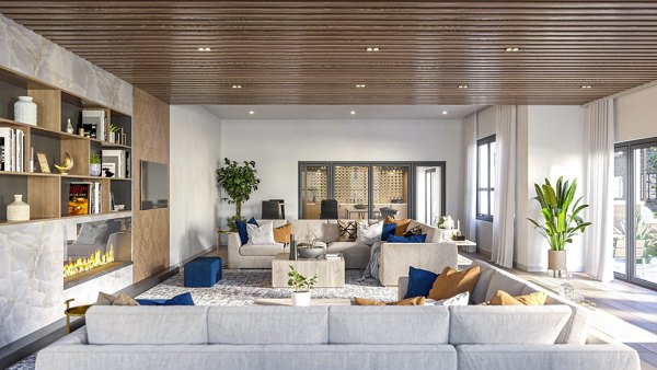 Cozy clubhouse with modern decor at Enclave at Raritan Apartments, perfect for community gatherings and relaxation