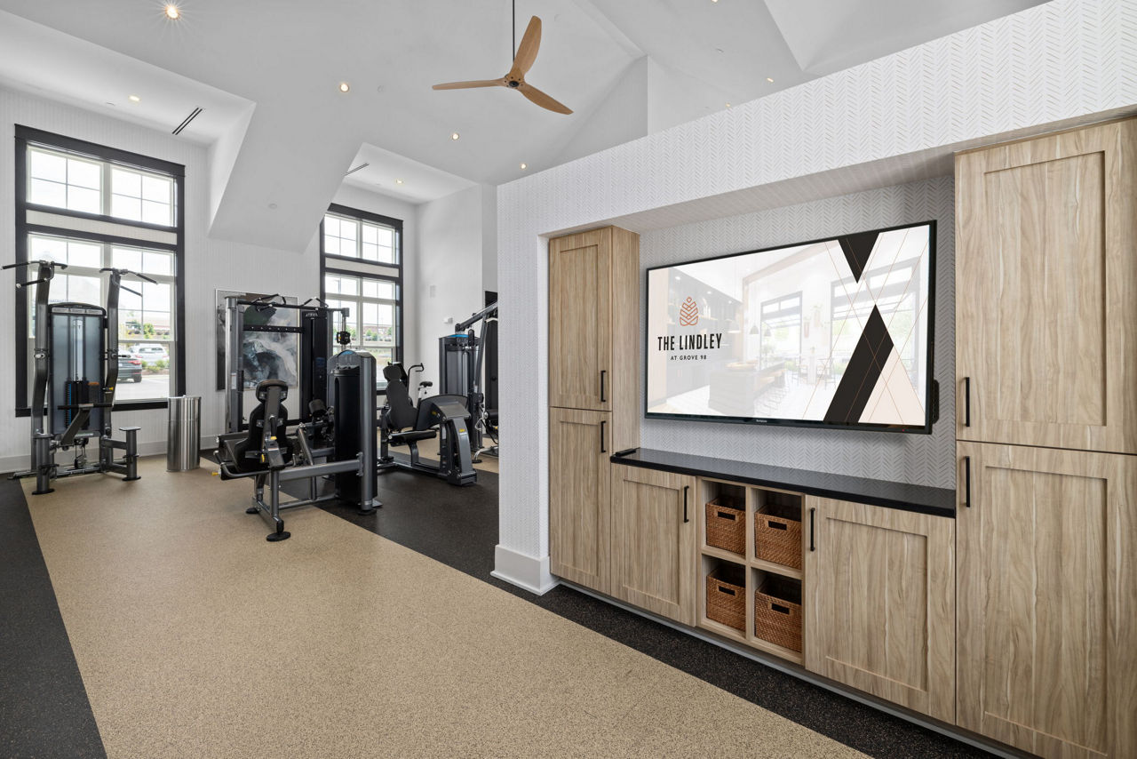 Gym at The Lindley At Grove 98 Apartments (1 of 4)