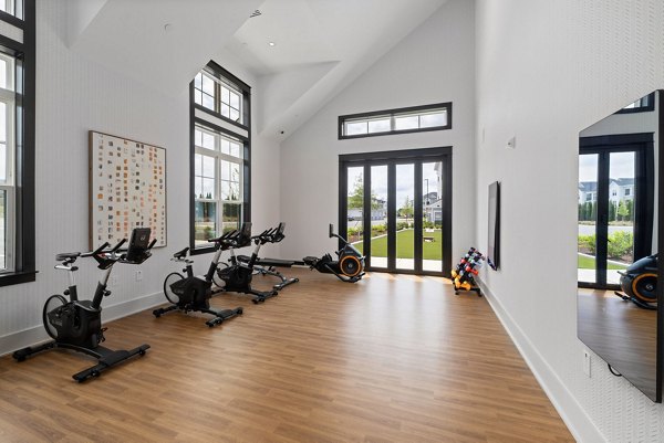 yoga/spin studio at The Lindley at Grove 98 Apartments