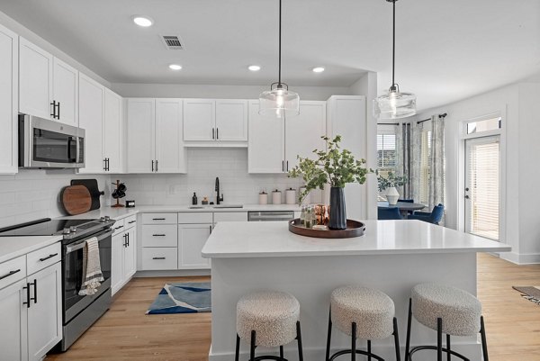 kitchen at The Lindley at Grove 98 Apartments