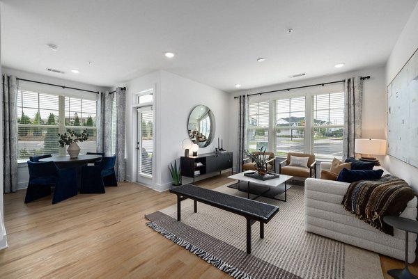 living room at The Lindley at Grove 98 Apartments