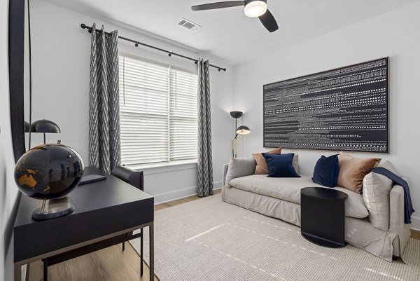 living room at The Lindley at Grove 98 Apartments