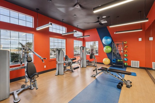 fitness center at The Del Rey Apartments 