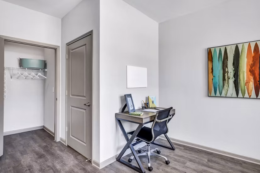 Cozy bedroom with modern furnishings at Haven at M Apartments, featuring luxury finishes and ample natural light in central location