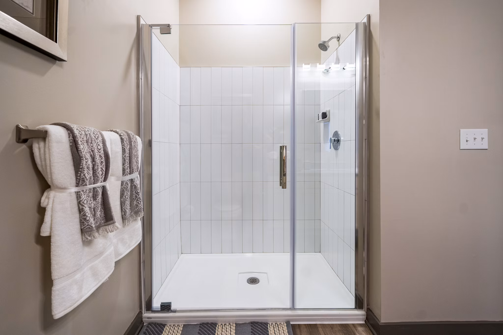 Modern bathroom with elegant finishes at Sterling at Stonecrest Apartments