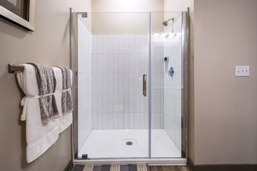 Modern bathroom with elegant finishes at Sterling at Stonecrest Apartments