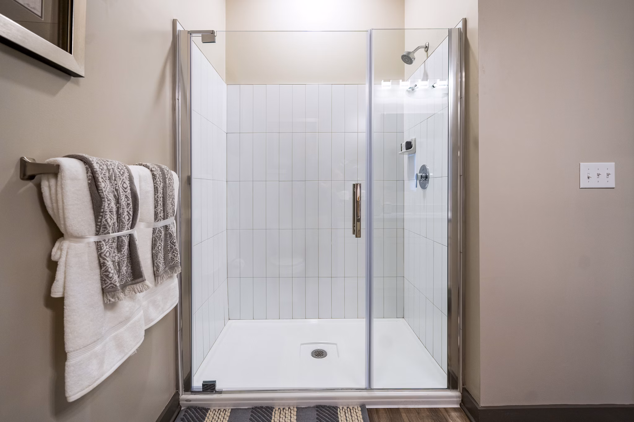 Modern bathroom with elegant finishes at Sterling at Stonecrest Apartments