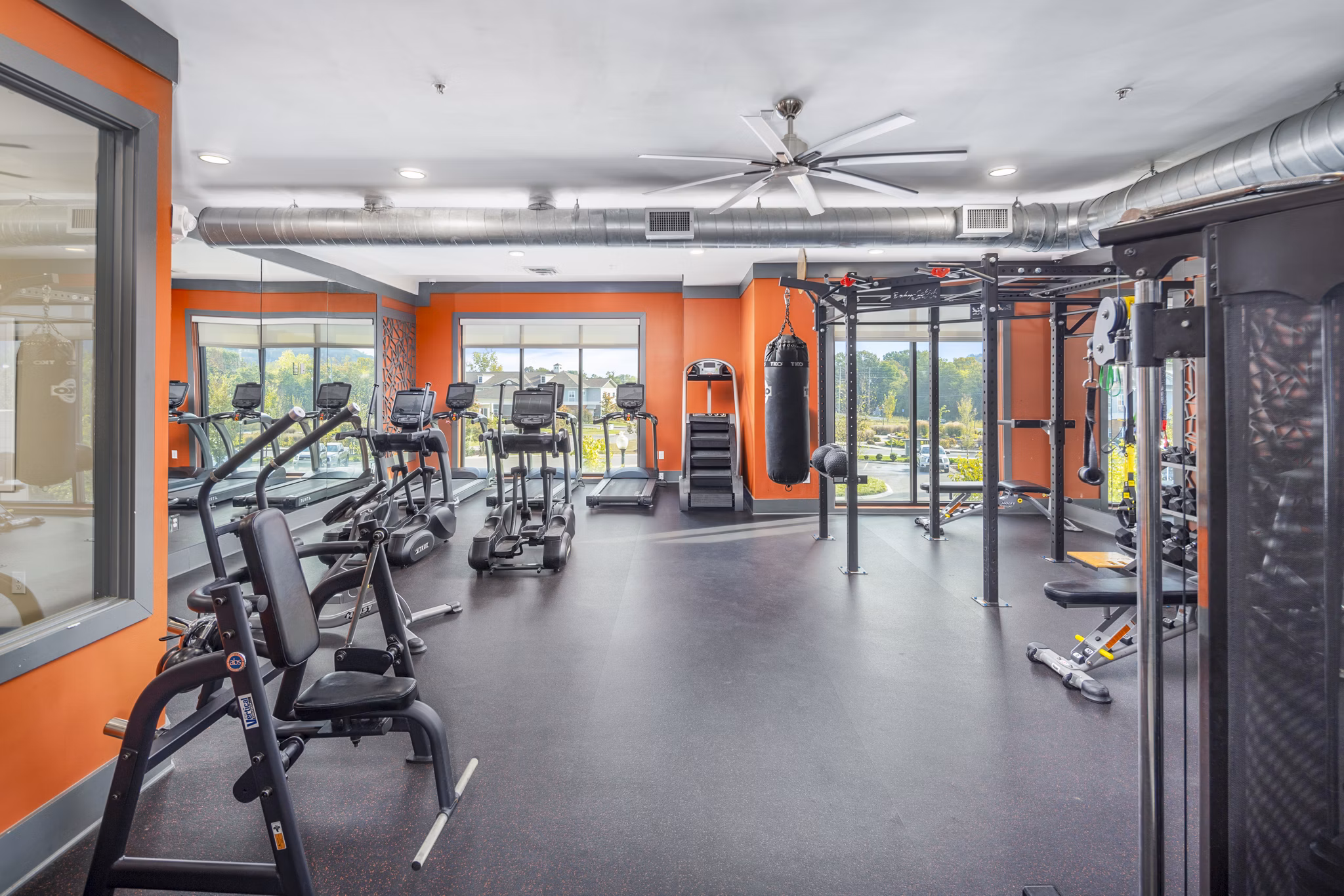 State-of-the-art fitness center featuring modern equipment at Sterling at Stonecrest Apartments