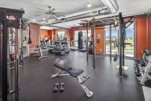 State-of-the-art fitness center with modern equipment at Sterling at Stonecrest Apartments