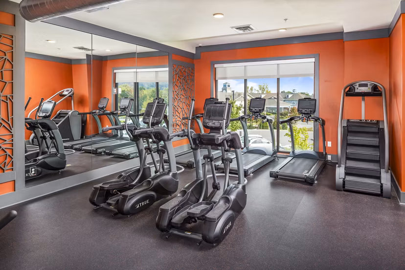 State-of-the-art fitness center at Sterling at Stonecrest Apartments offering modern gym equipment and wellness facilities