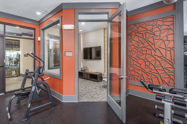 State-of-the-art fitness center with modern equipment at Sterling at Stonecrest Apartments