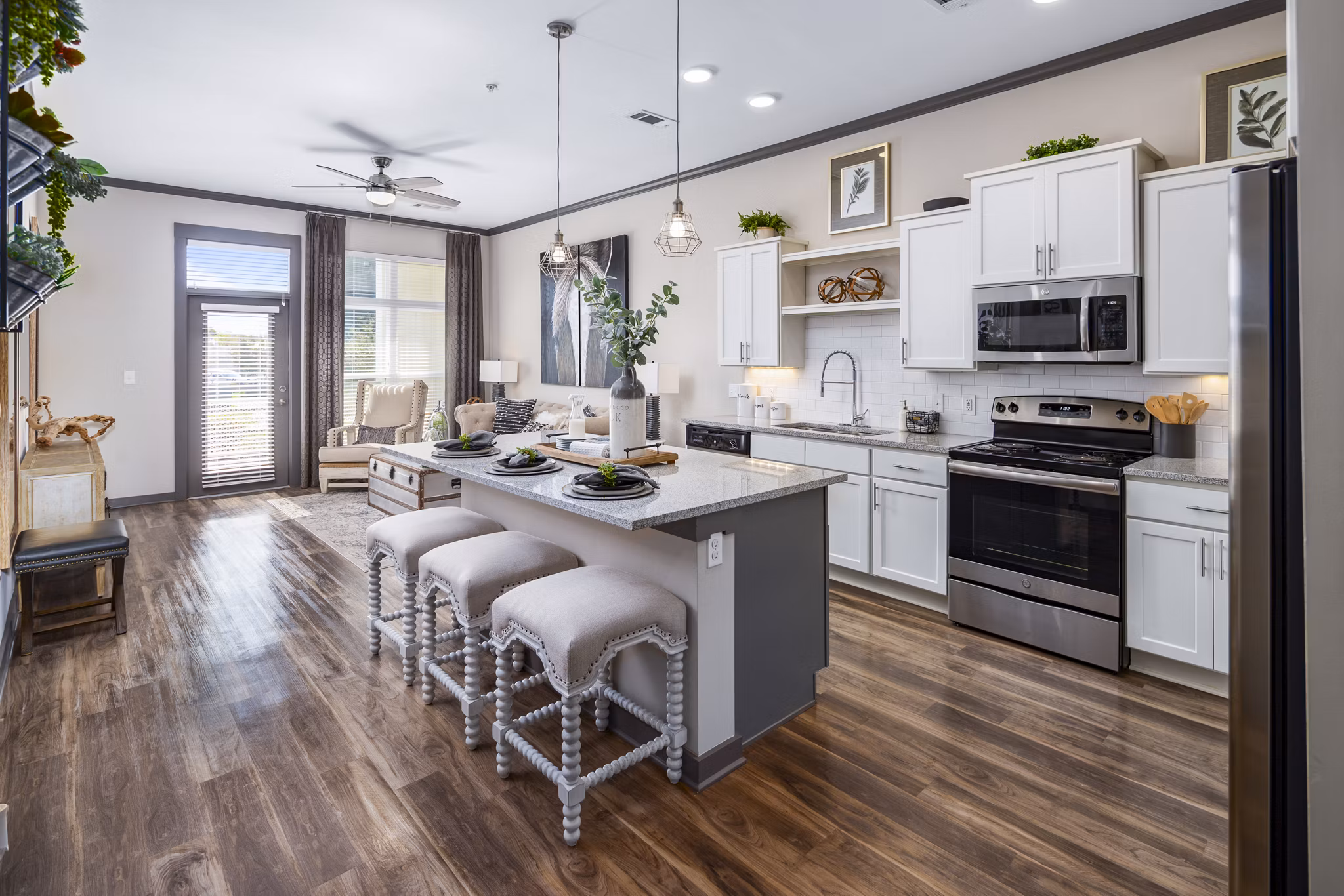 Spacious kitchen with modern appliances in Sterling at Stonecrest Apartments