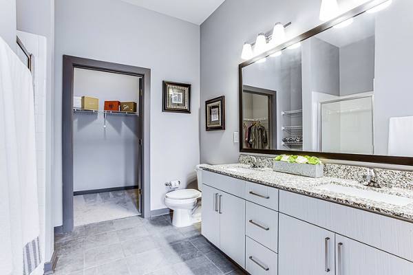 bathroom at 550 Northridge Apartments