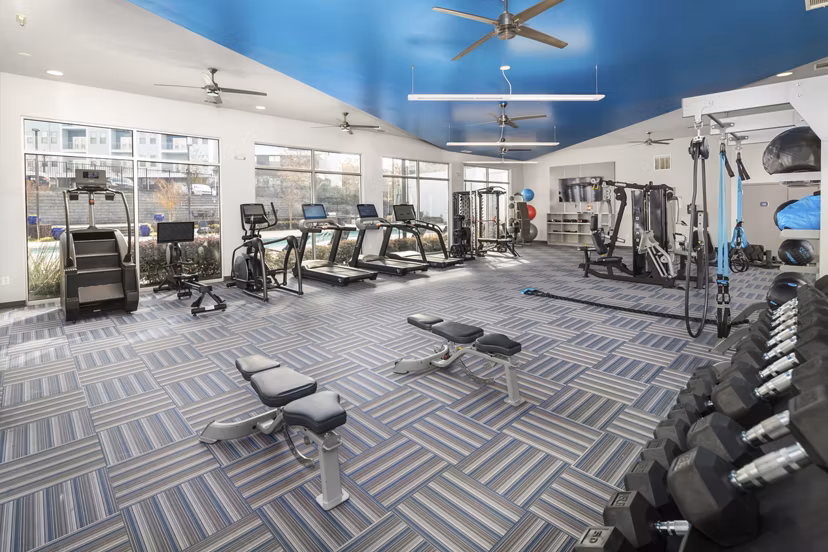 fitness center at 550 Northridge Apartments