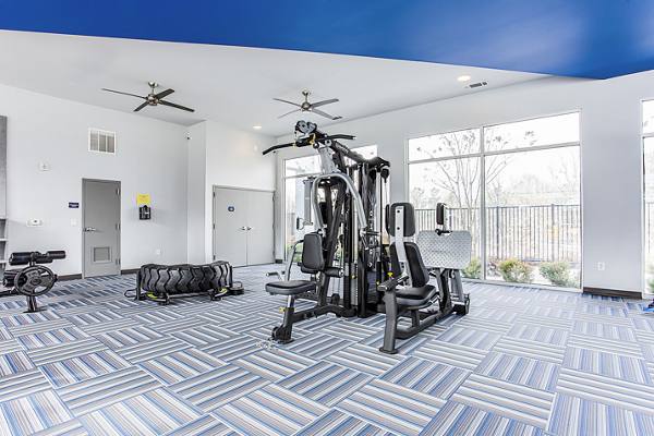 fitness center at 550 Northridge Apartments