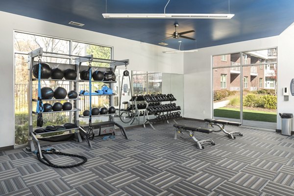 fitness center at 550 Northridge Apartments