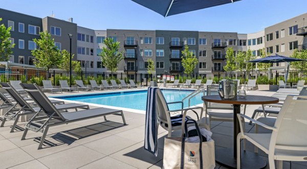 pool at District 1860 Apartments