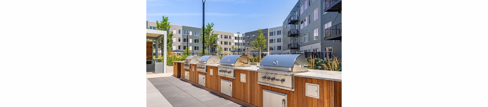 patio at District 1860 Apartments