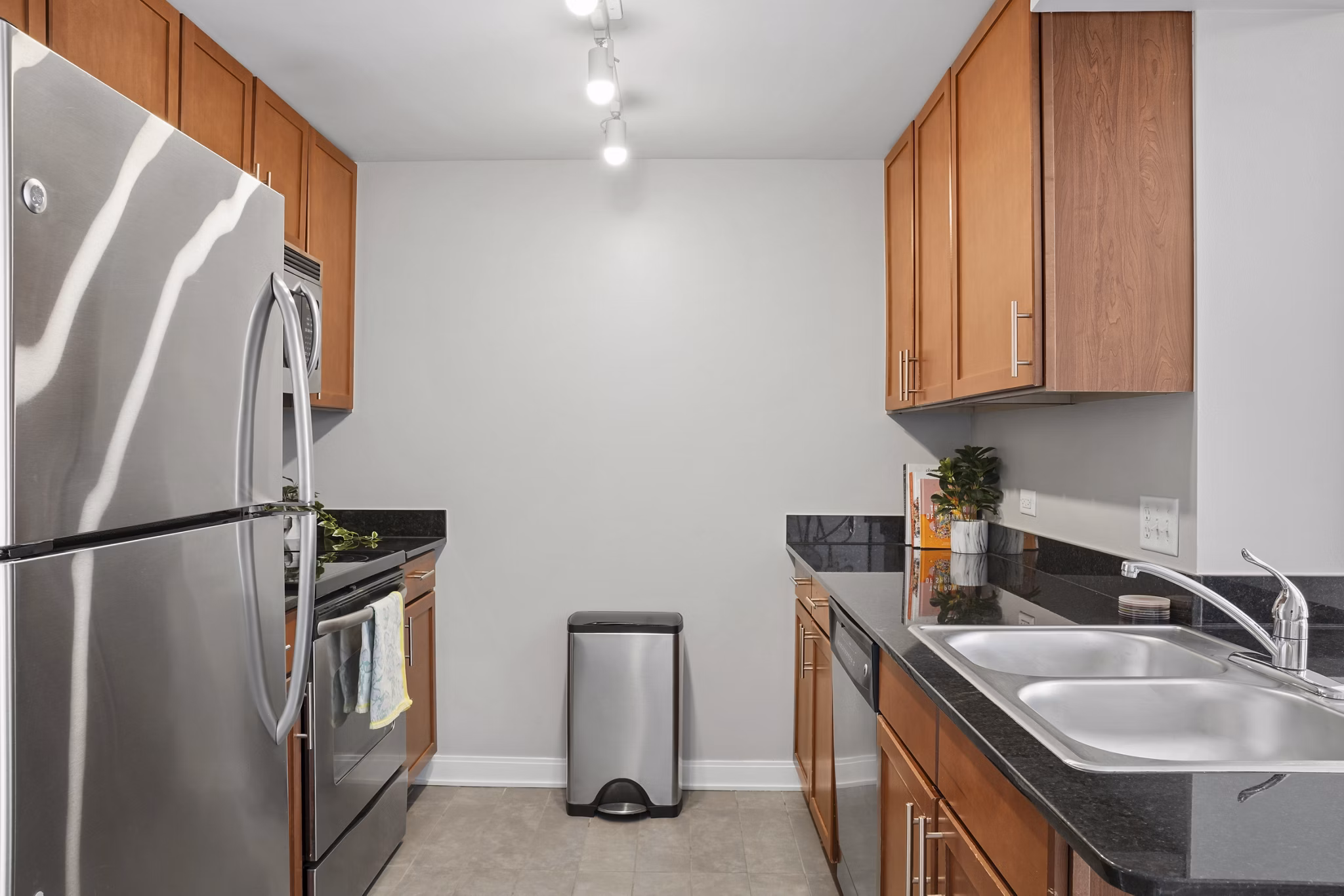 kitchen at Lake & Wells Apartments