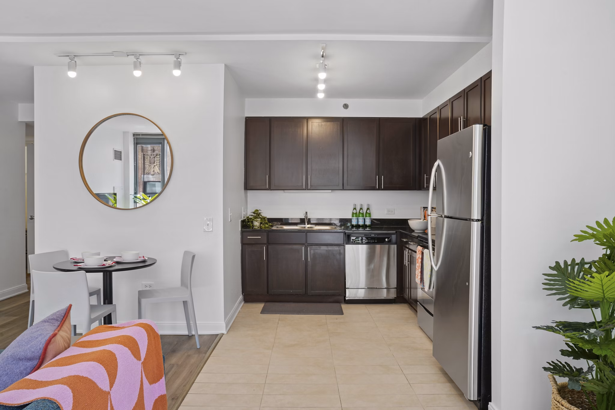 kitchen at Lake & Wells Apartments