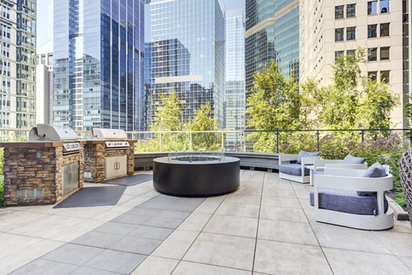 patio at Lake & Wells Apartments 