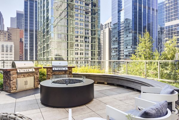 patio at Lake & Wells Apartments 