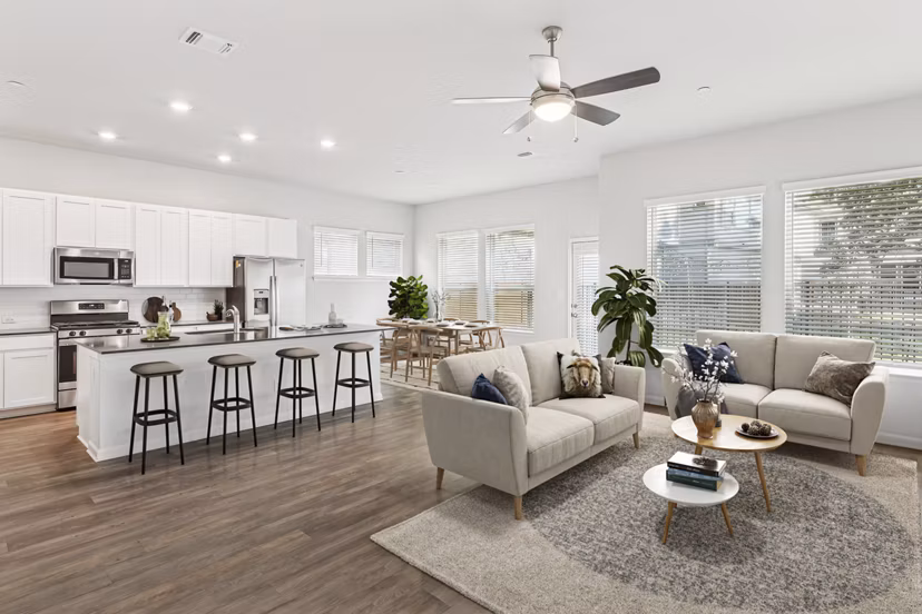 living room at The Oaks on Chisholm Trail Apartments