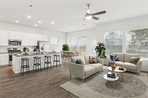 living room at The Oaks on Chisholm Trail Apartments