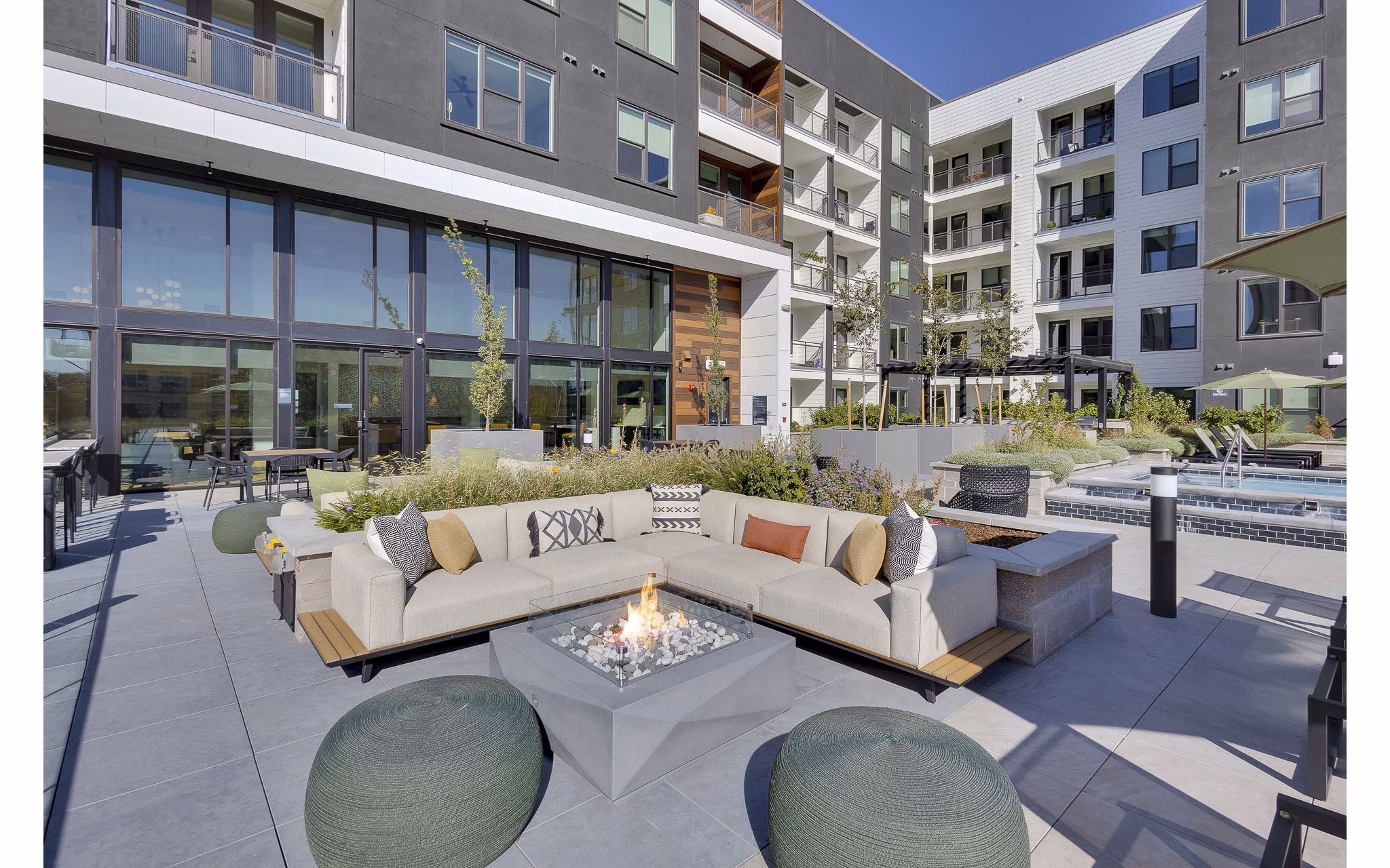 fire pit at Fiona Apartments