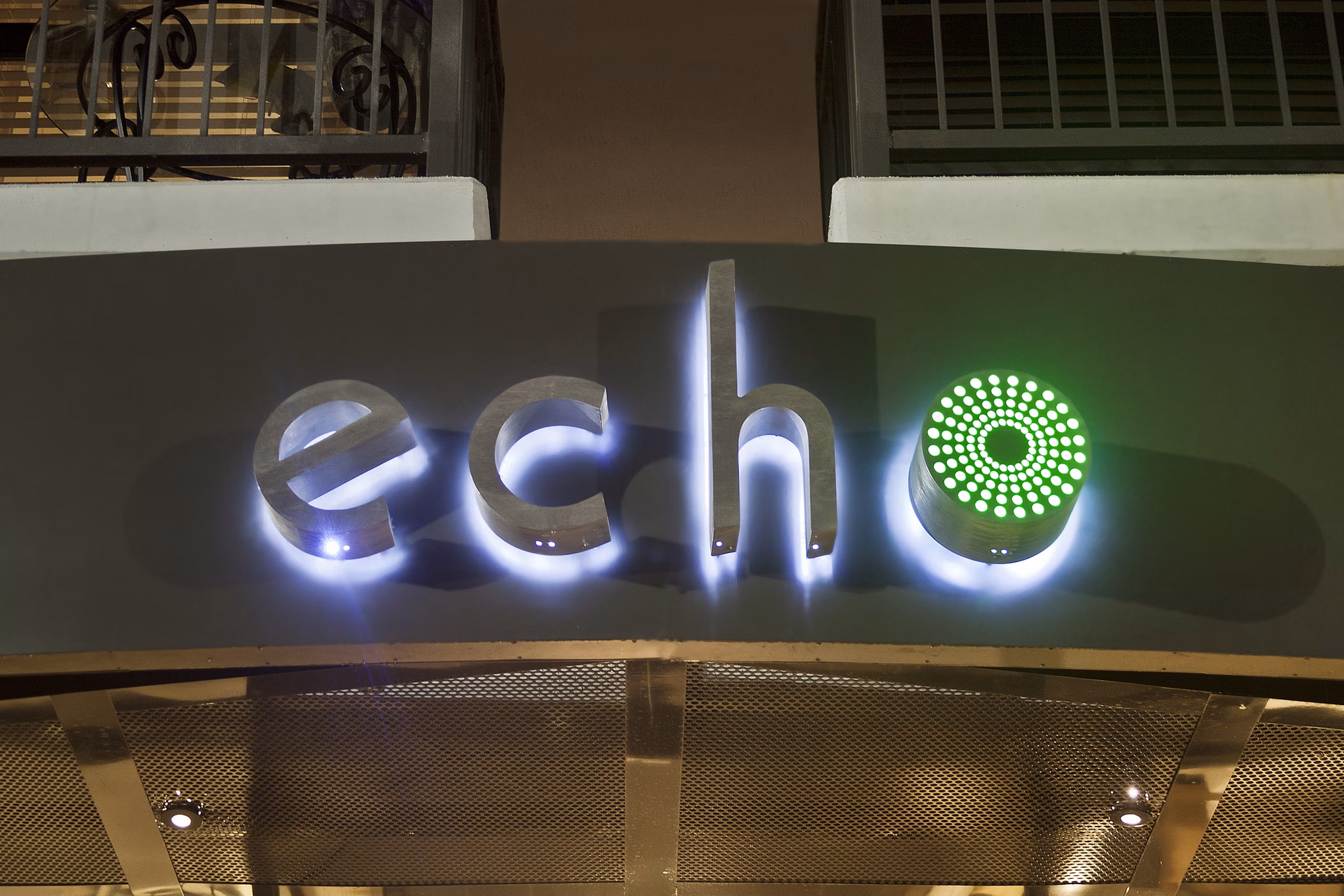 Echo Apartments: Signage at luxury apartment complex in city center