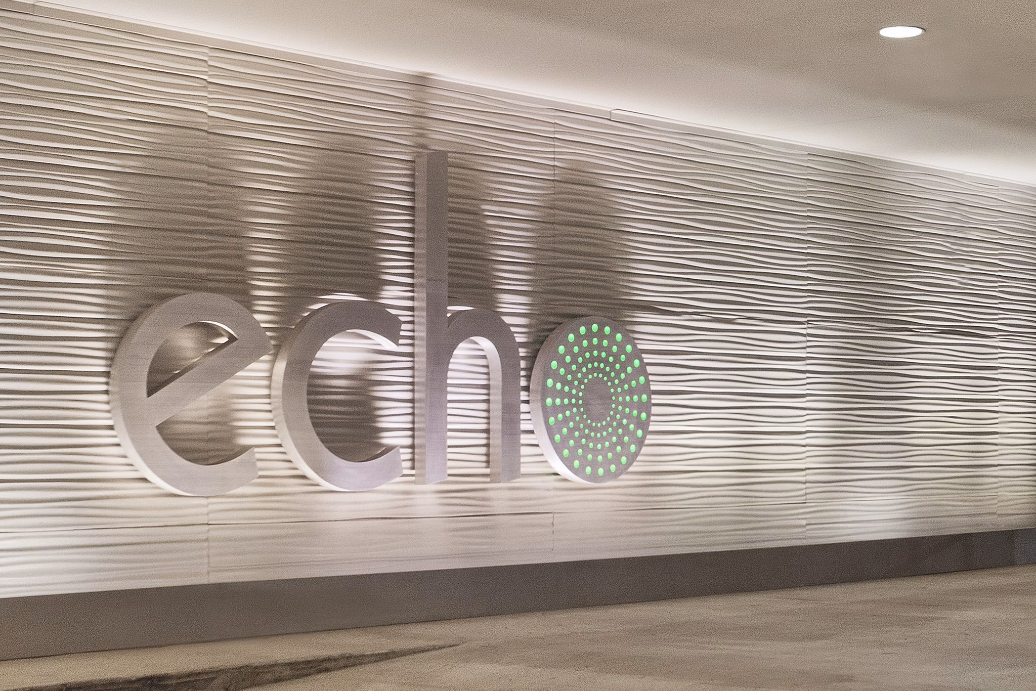 Echo Apartments: Modern property signage in downtown luxury setting