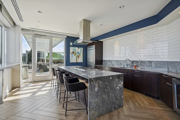 Elegant clubhouse with modern seating and decor at Verde Pointe apartments