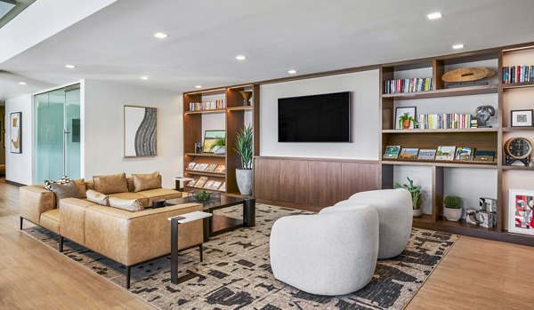 Modern clubhouse with stylish furnishings at Skye on 6th Apartments