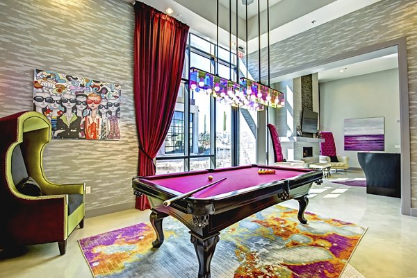 Chic clubhouse with modern seating and decor at Constellation Apartments luxury residences
