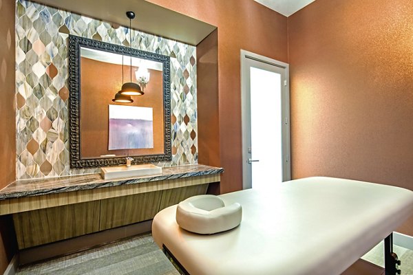 Relaxing spa with modern design at Constellation Apartments in Greystar's luxury community