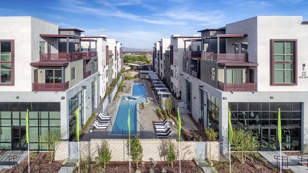 Constellation Apartments: Stunning view from high-rise luxury apartments in vibrant cityscape