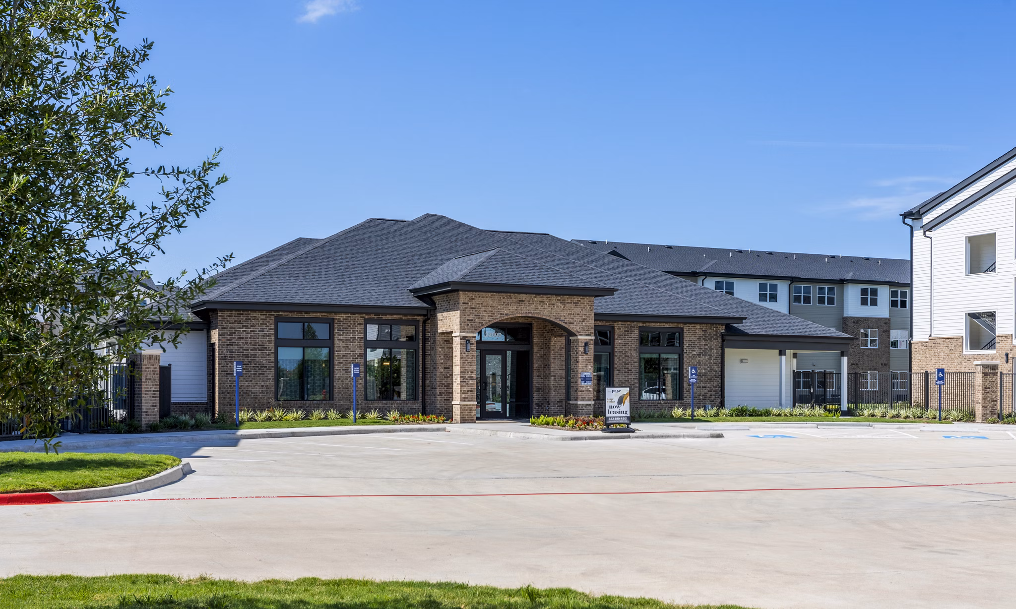 Modern clubhouse and leasing office at Prose District West Apartments, featuring luxury design and community spaces