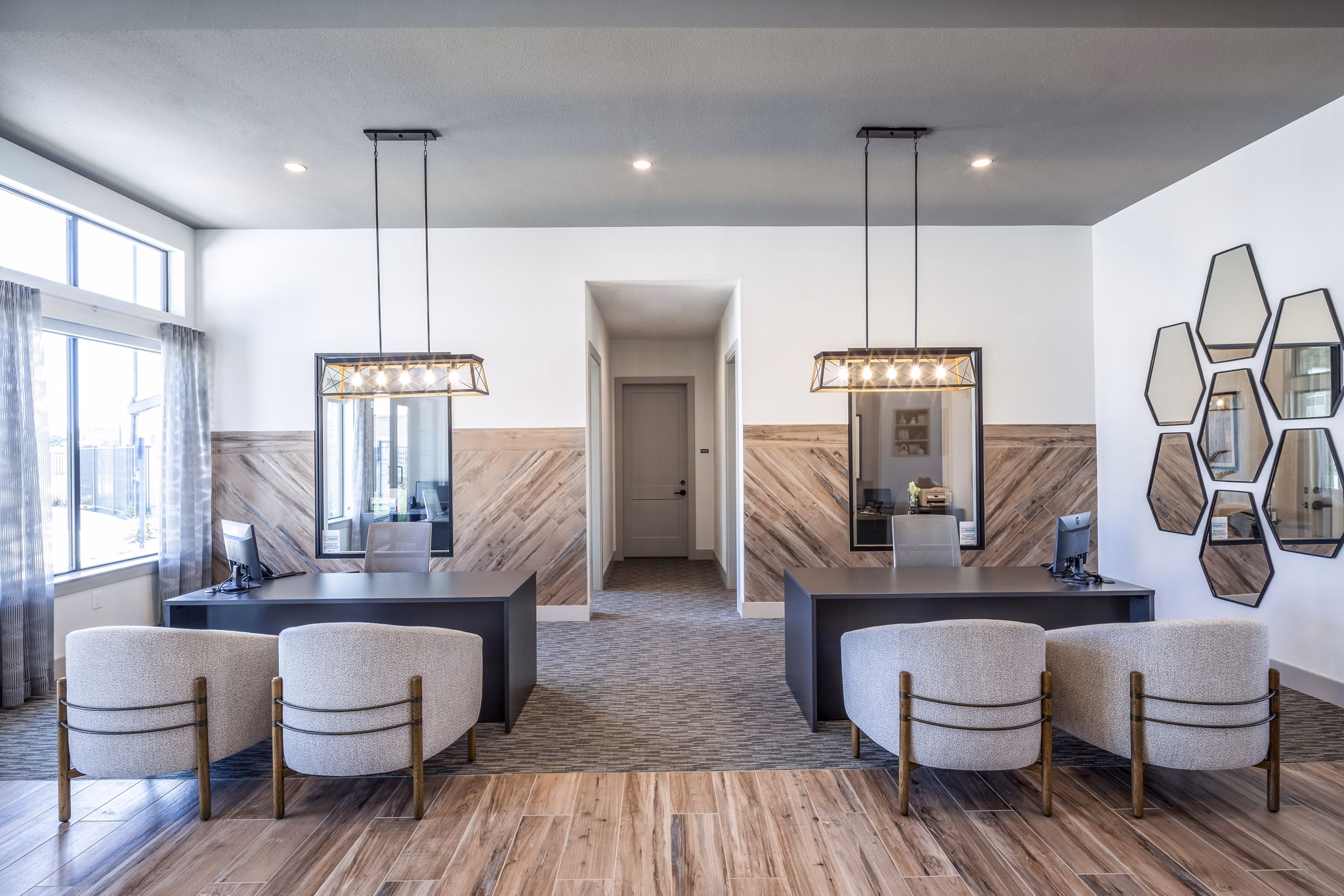 Clubhouse and leasing office at Prose District West Apartments featuring modern design elements and welcoming atmosphere