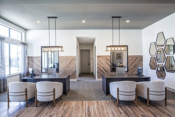Clubhouse and leasing office at Prose District West Apartments featuring modern design elements and welcoming atmosphere