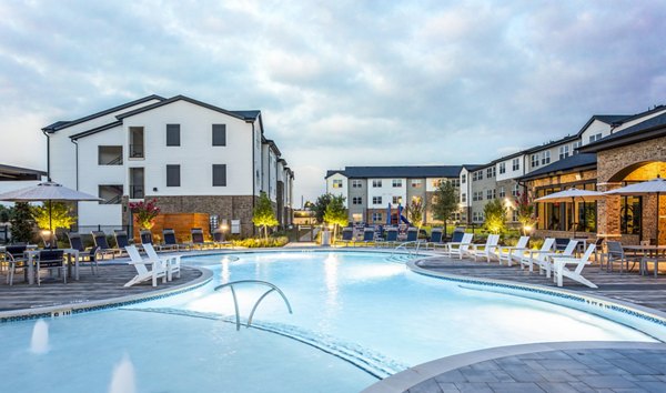 Sparkling swimming pool at Prose District West Apartments offering luxury leisure amenities