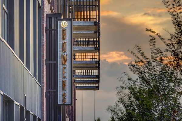 Bowers Apartments signage: modern design of luxury apartments in central location