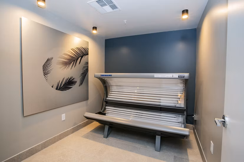 Tanning salon with modern amenities at Tanager Echo Apartments