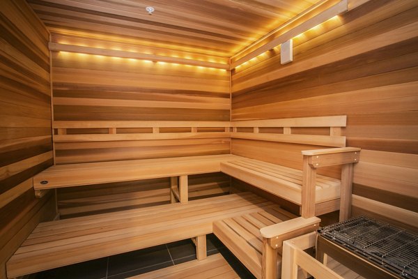sauna at Tanager Echo Apartments