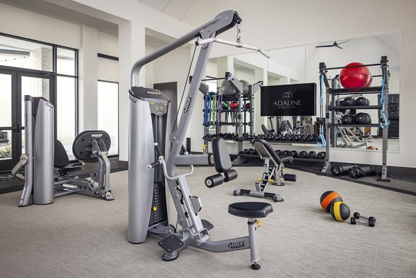 fitness center at Adaline at the Station Apartments