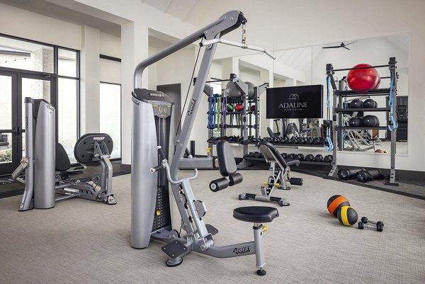 Fitness center with cutting-edge equipment at Adaline at the Station Apartments