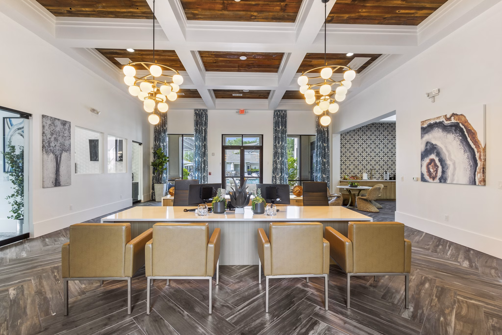 Clubhouse featuring luxury amenities at Adara at Godley Station Apartments