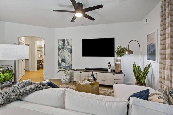 living room at Adara at Godley Station Apartments